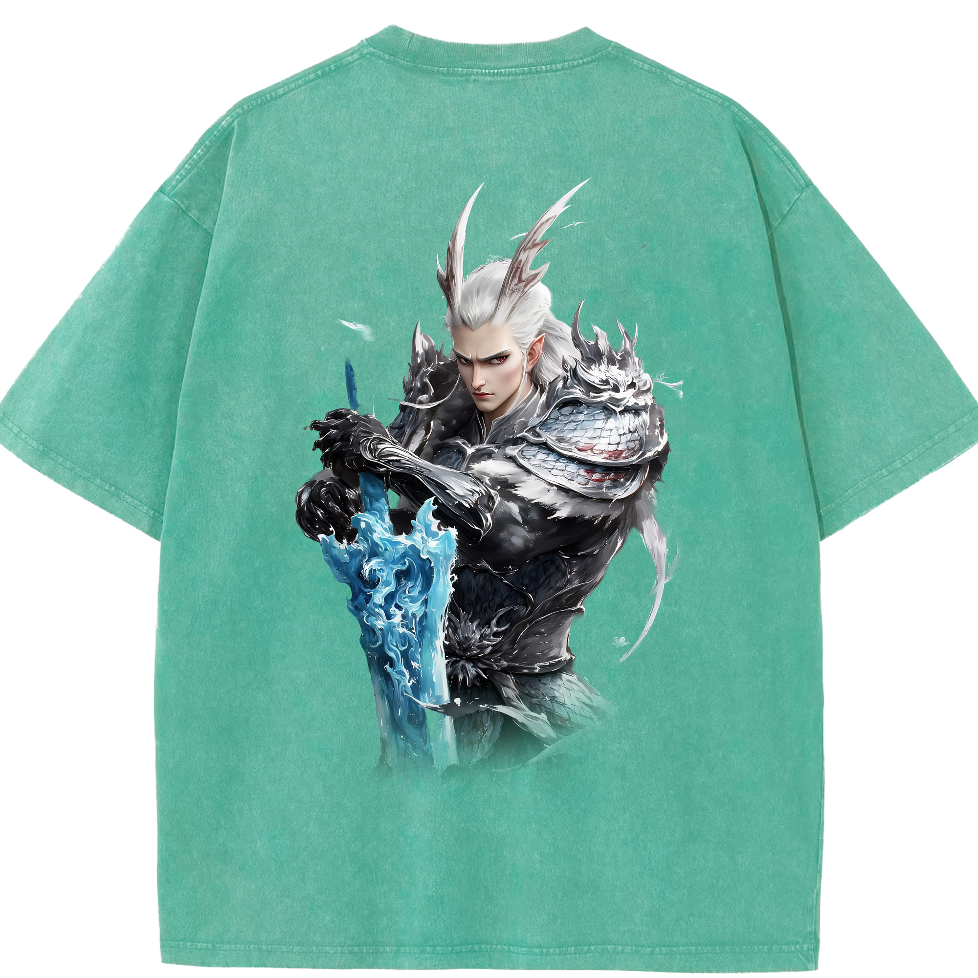 （画像用） Ne Zha 2 ナタ 魔童の大暴れ 綿100% ヴィンテージ風 半袖Tシャツ（背面プリント）